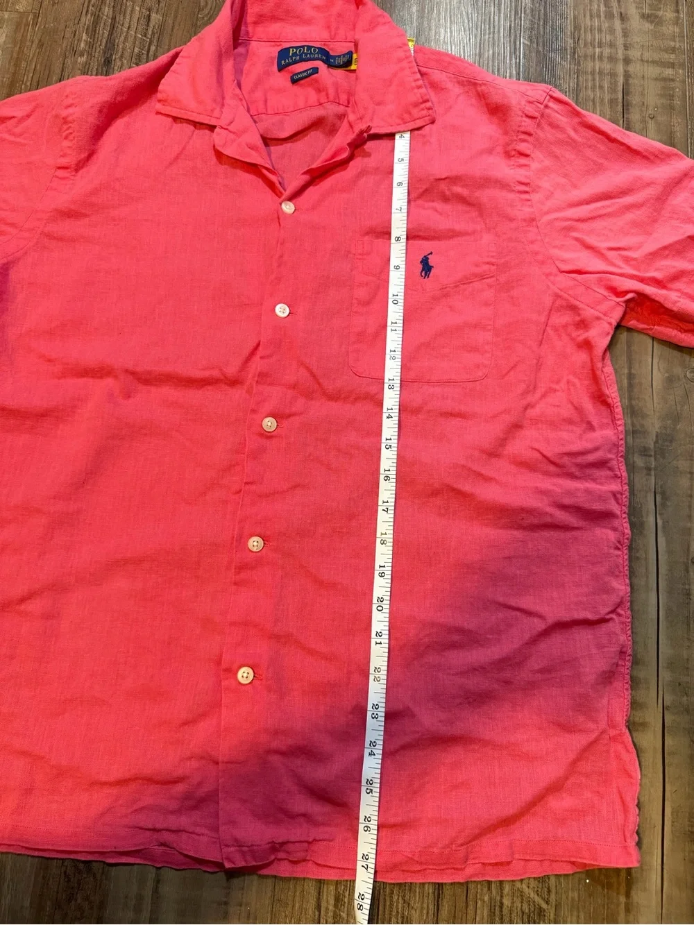 Ralph Lauren Coral Pink Short-Sleeve Button-Down Shirt